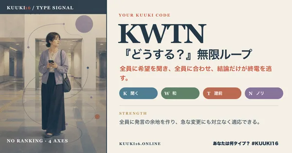 KWTN「『どうする？』無限ループ」の女性人物版X専用結果カード