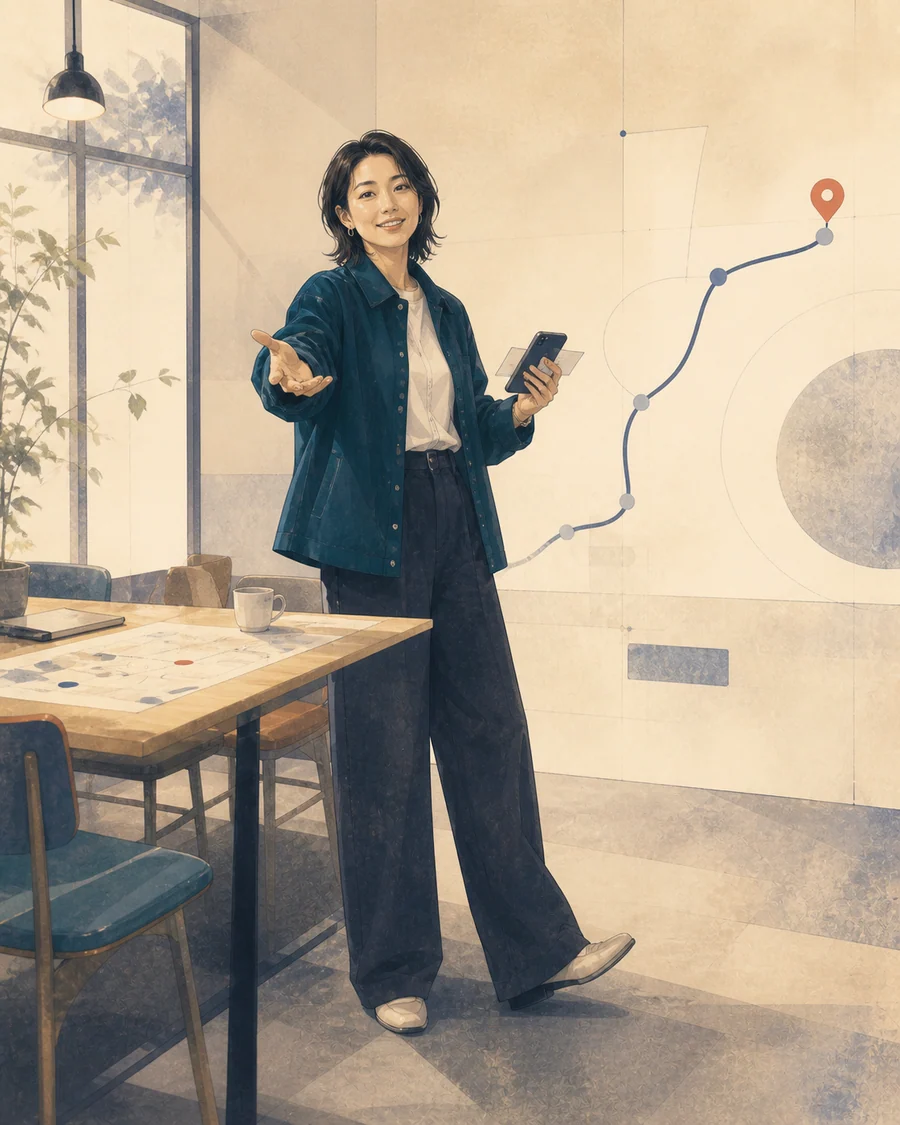 KWHD「直球世話焼き隊長」の女性人物イラスト